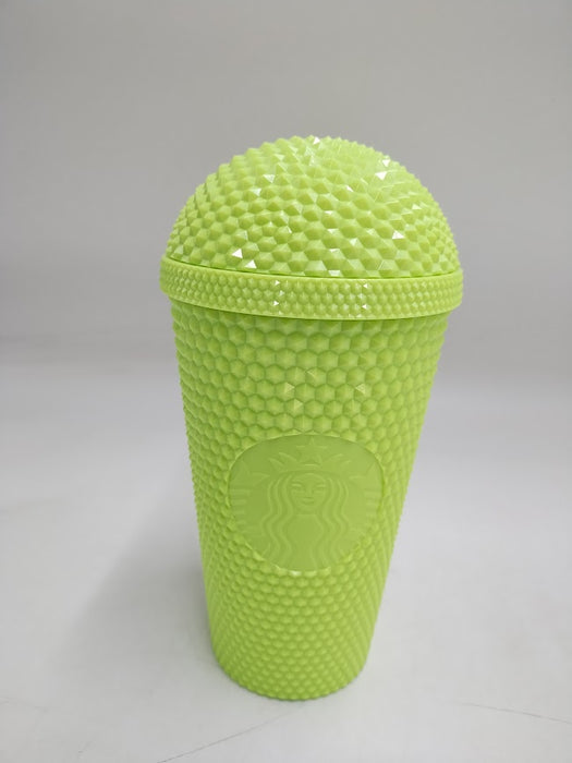 Starbucks 2025 Neon Yellow Lime Bling Frappuccino Dome Tumbler READ DESCRIPTION