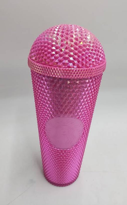 Starbucks Iridescent Pink Domed Studded Cold Cup 24oz READ DESCRIPTION