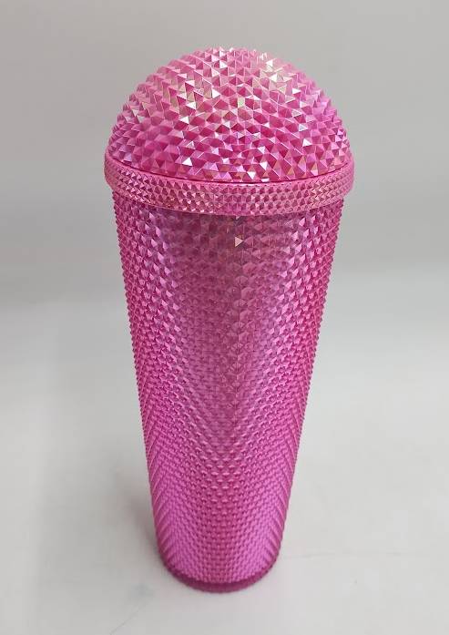 Starbucks Iridescent Pink Domed Studded Cold Cup 24oz READ DESCRIPTION