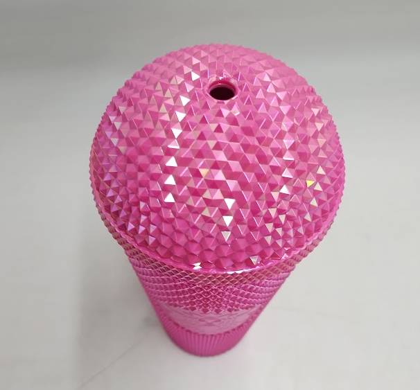 Starbucks Iridescent Pink Domed Studded Cold Cup 24oz READ DESCRIPTION