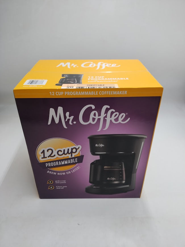 Mr. Coffee 12-Cup Programmable Coffee Maker Black: Drip Machine