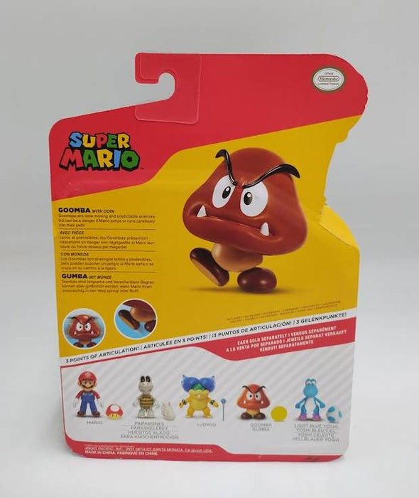 Nintendo Super Mario 4" Goomba with Coin Action Figure SEE DETAILS