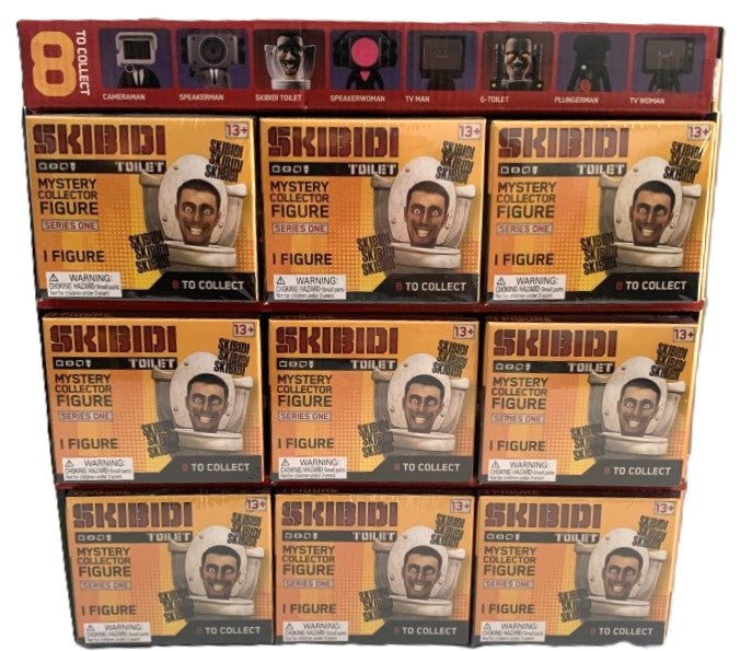 LOT OF 9!!!!! Skibidi Toilet Mystery Collector Figure (ENTIRE DISPLAY)