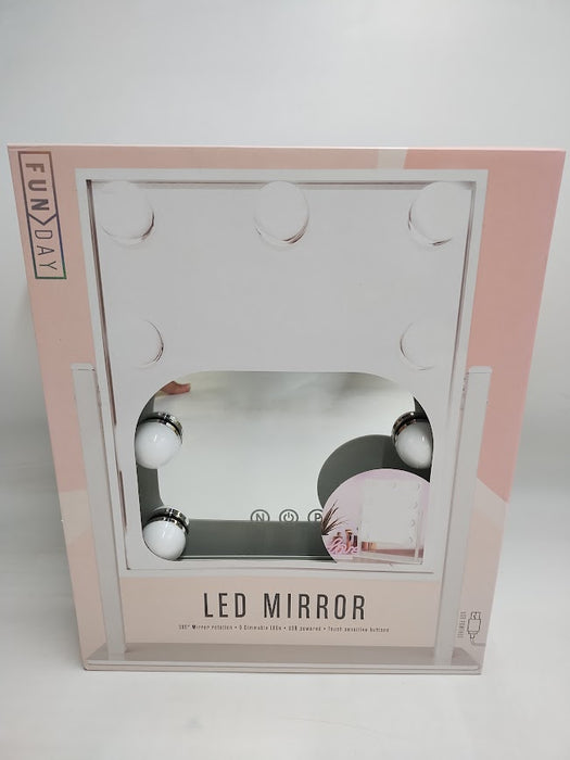 FUN DAY 12.135" x 14.75" 9-LED Bathroom Vanity Mirror White