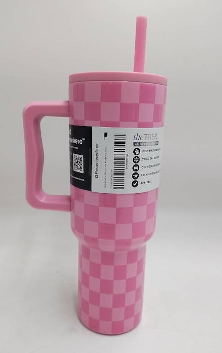 Simple Modern 40oz Checkmate Trek Straw Tumbler Pink SEE DETAILS