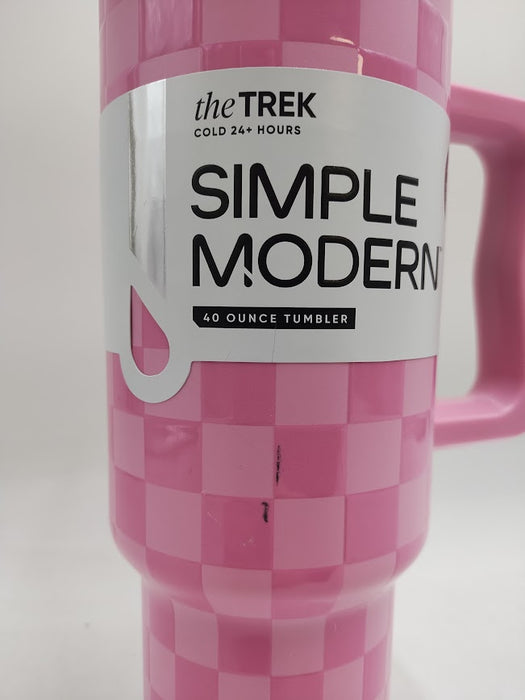 Simple Modern 40oz Checkmate Trek Straw Tumbler Pink SEE DETAILS