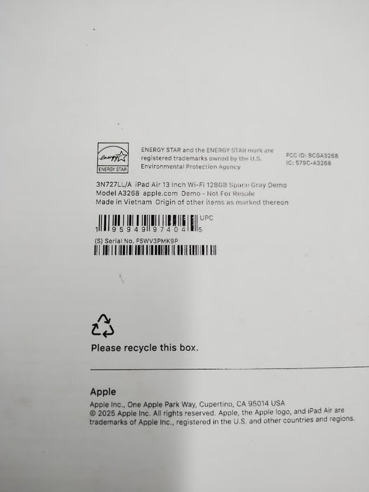 Apple iPad Air (M3) 13 inch Wi-Fi 128GB - Space Gray SEE DETAILS