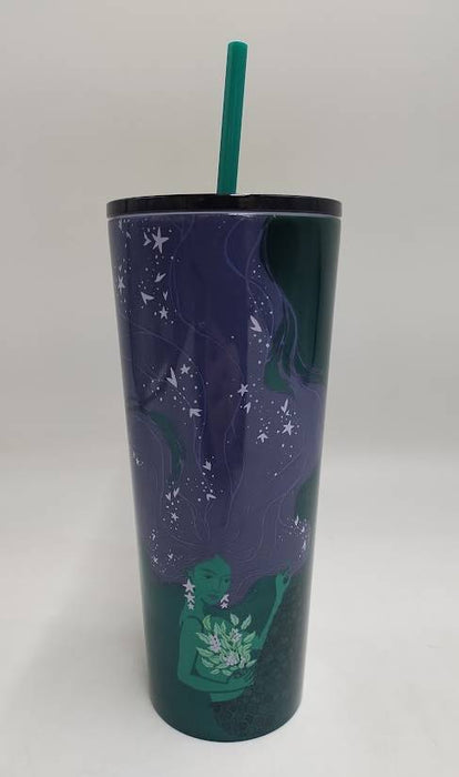 Starbucks Siren Stainless Steel 24 Oz, Metallic Purple Green READ DESCRIPTION