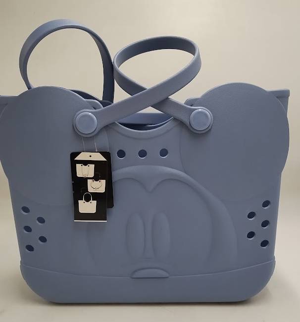 Disney Mickey Mouse 3D Character Face Gray 16.5" EVA Molded GummyTote
