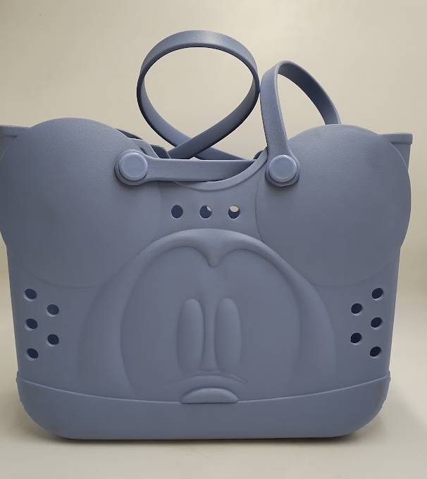 Disney Mickey Mouse 3D Character Face Gray 16.5" EVA Molded GummyTote