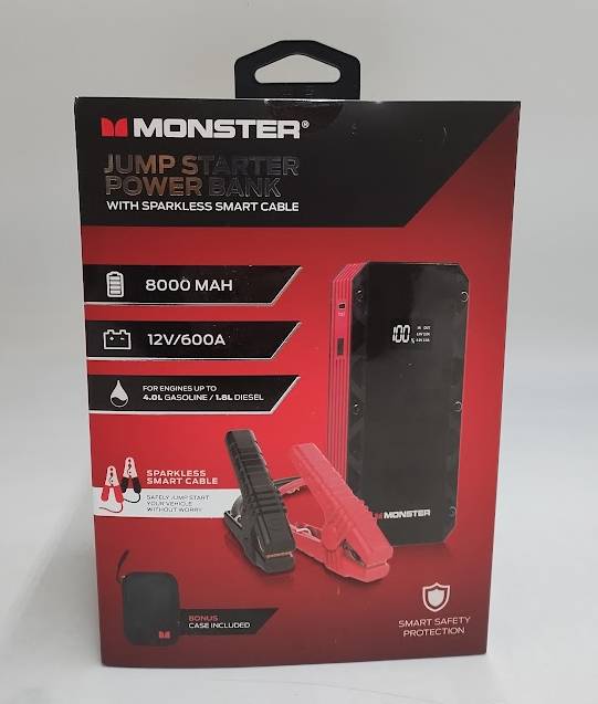 Monster New 8000mah Jump Starter Power Bank: 8000 Amps