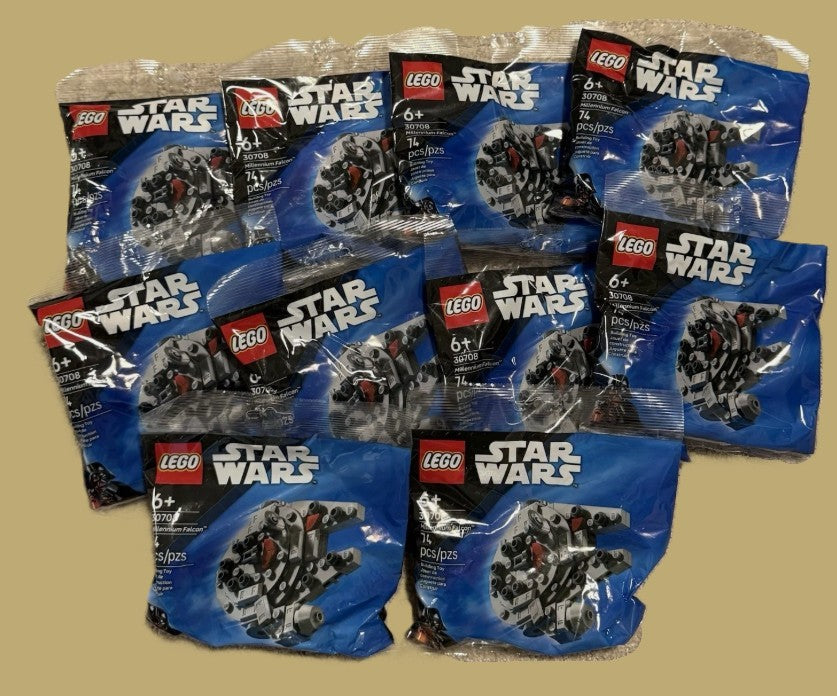LOT OF 10!!!! LEGO Star Wars Millennium Falcon Mini-Build Toy 30708