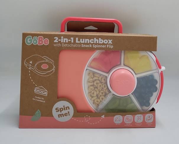 GoBe Kids' 2-in-1 Bento Style Lunchbox with Snack Spinner Flip - Watermelon Pink