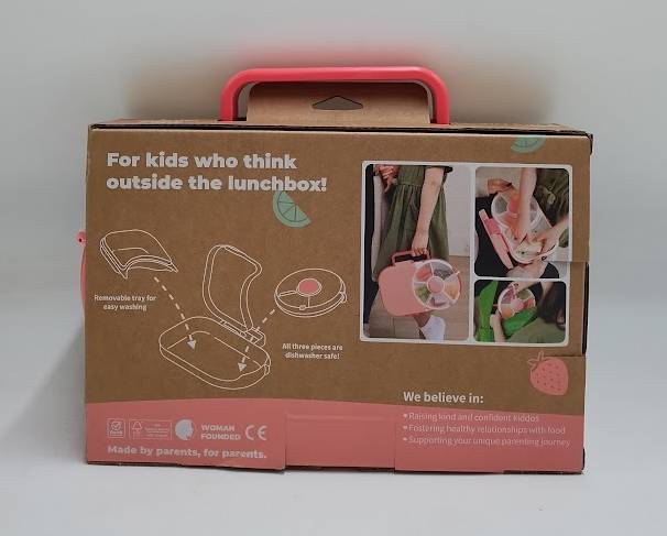 GoBe Kids' 2-in-1 Bento Style Lunchbox with Snack Spinner Flip - Watermelon Pink