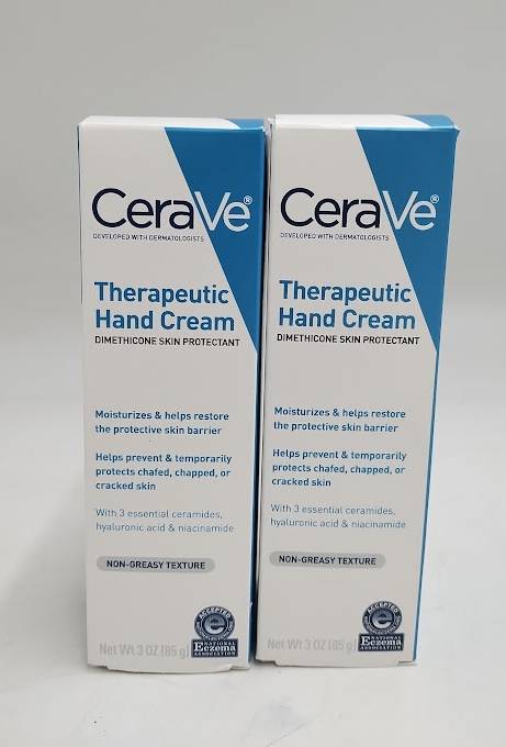 2 PACK!! CeraVe Therapeutic Hand Cream for Dry Cracked Hands EXP 01/2027