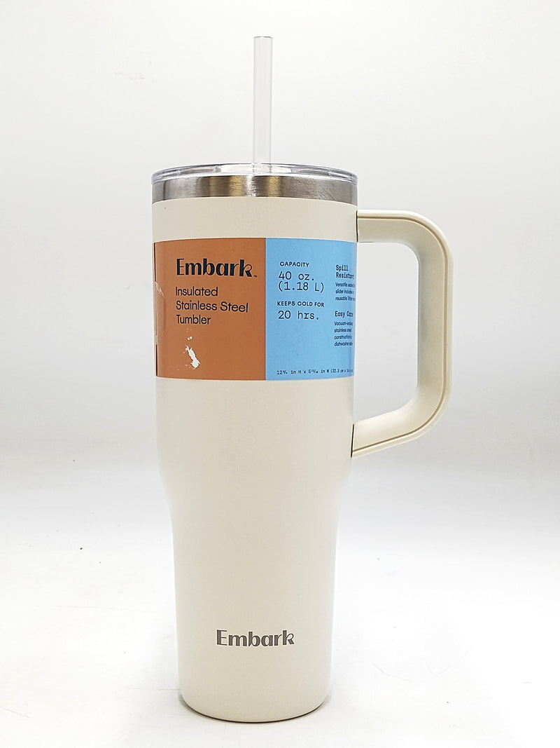 Embark 40oz Stainless Steel Straw Tumbler - Cream *SEE DETAILS*