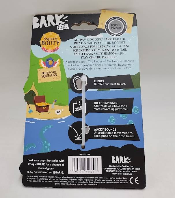 BARK Sniffin Booty Pieces of Ate Dog Interactive Treat Dispenser Toy