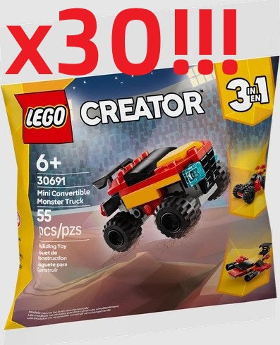 LOT OF 30!!!! LEGO Creator 3 in 1 Mini Convertible Monster Truck Toy 30691