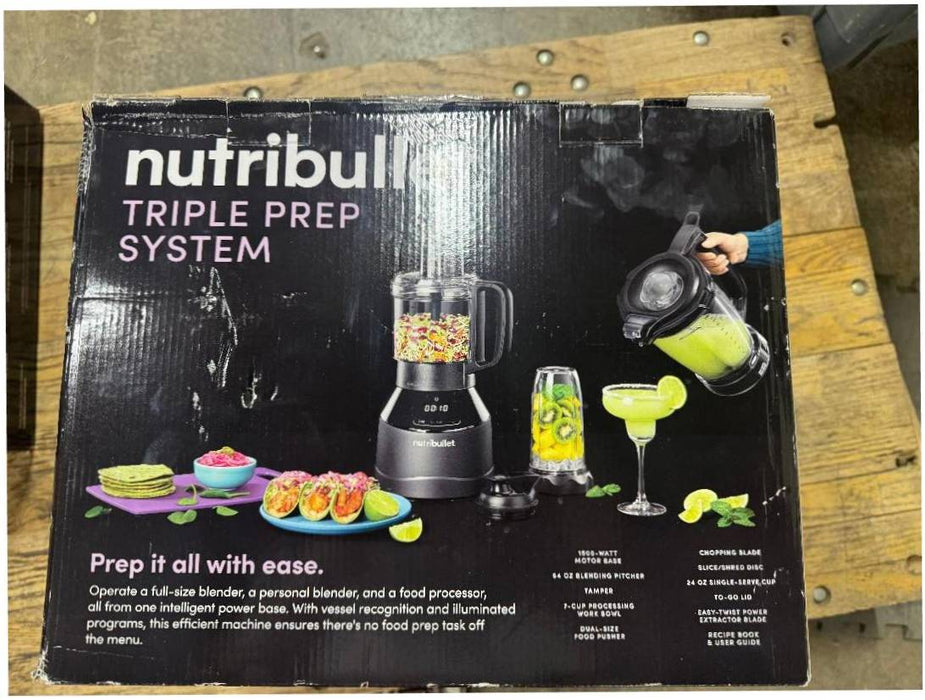 NutriBullet 64oz Triple Prep System Blender and Food Processor, Gray SEE DETAILS (LOCAL PICKUP ONLY)