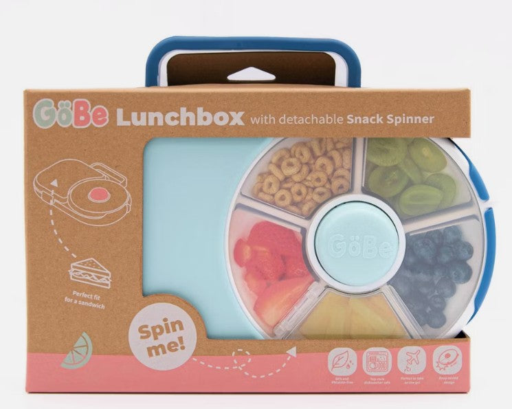 GoBe Kids' 2-in-1 Bento Style Lunchbox with Snack Spinner Flip - Blueberry Blue