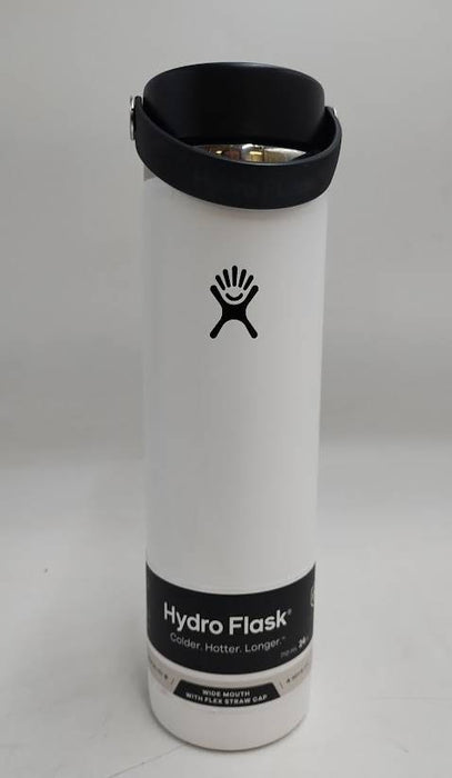 Hydro Flask 24oz Wide Mouth Flex Straw Bottle - White READ DESCRIPTION