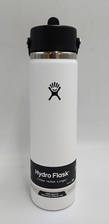 Hydro Flask 24oz Wide Mouth Flex Straw Bottle - White: