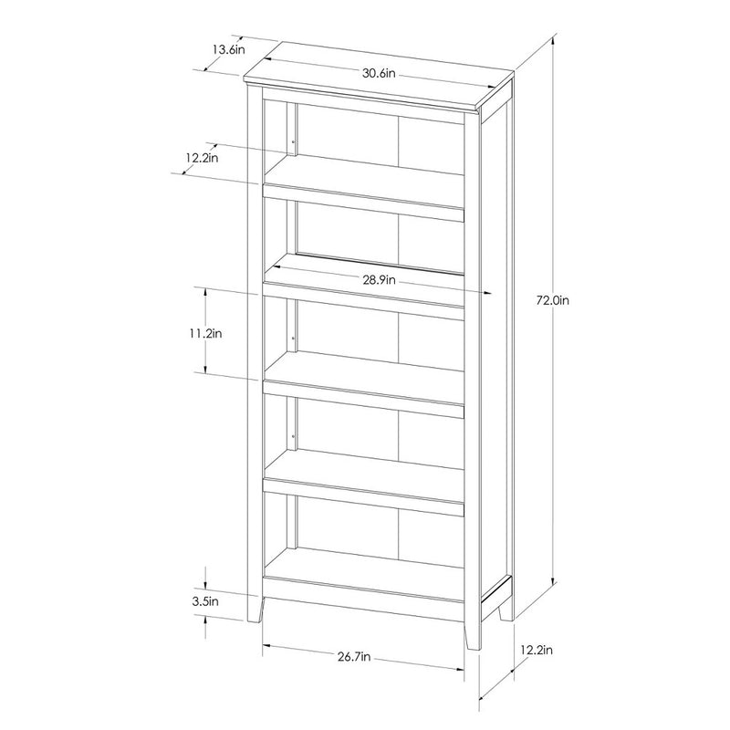 72" Carson 5-Shelf Bookcase White - Threshold (LOCAL PICKUP ONLY)
