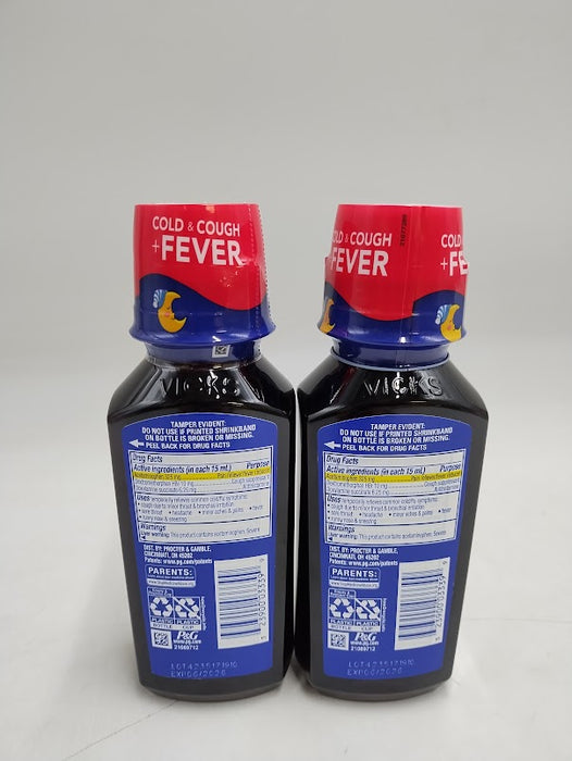 2 PACK!! Vicks NyQuil Kids' Cough & Cold + Fever Liquid - Grape EXP 06/2026