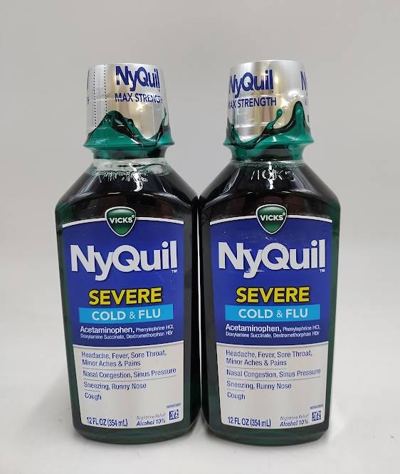 2 PACK!! NyQuil Severe Cold & Flu Original Liquid EXP 04/2026