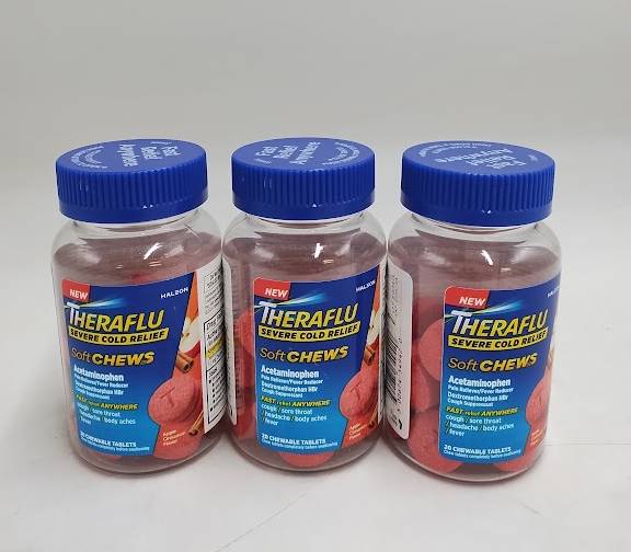 3 PACK!! Theraflu Soft Chewable - Apple Cinnamon EXP 01/2026