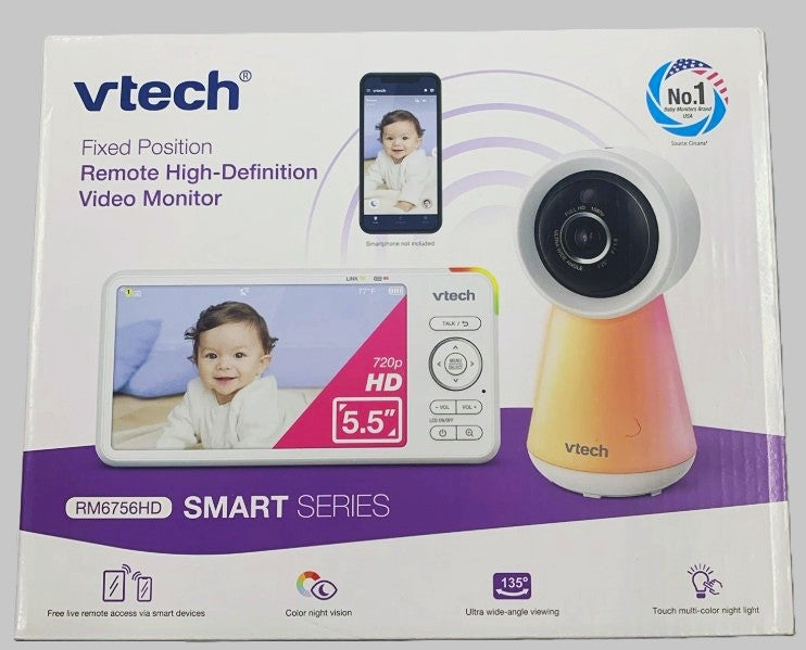 VTech 5.5" HD Smart Fixed Position Video Baby Monitor