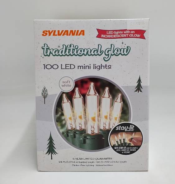 100ct LED Sylvania Stay-Lit Indoor/Outdoor - Light Clear