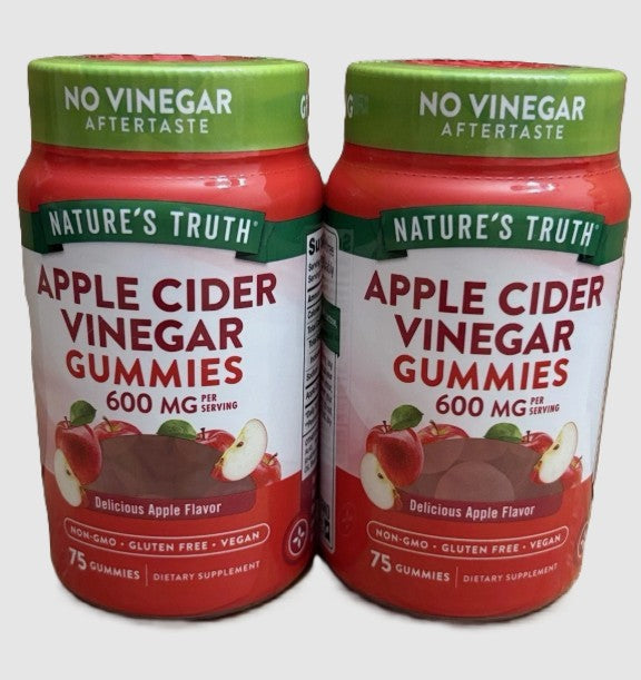 2 PACK!!!Nature's Truth Organic Apple Cider Vinegar Gummies 60 Count -EXP:04/27
