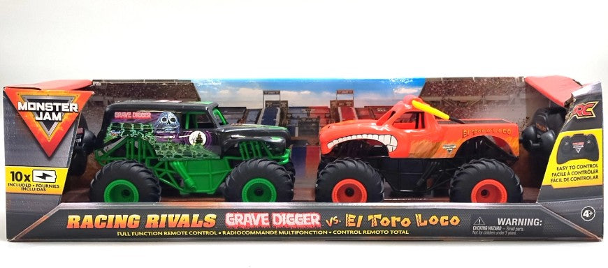 Monster Jam Official: Grave Digger vs El Toro Loco Racing Rivals Monster Trucks