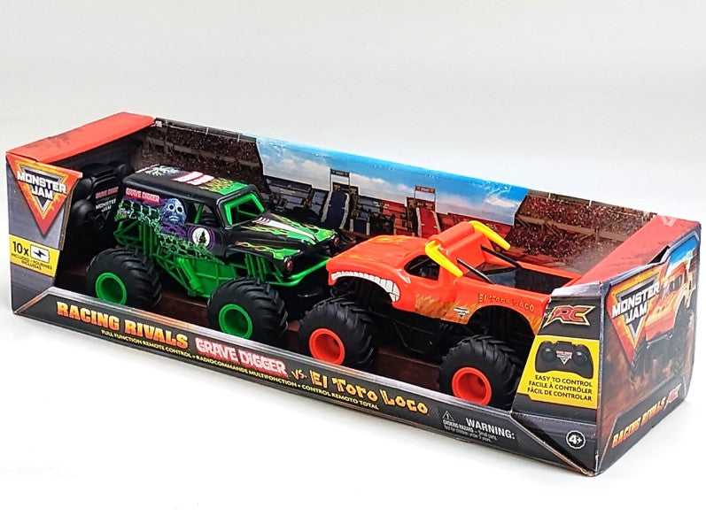Monster Jam Official: Grave Digger vs El Toro Loco Racing Rivals Monster Trucks