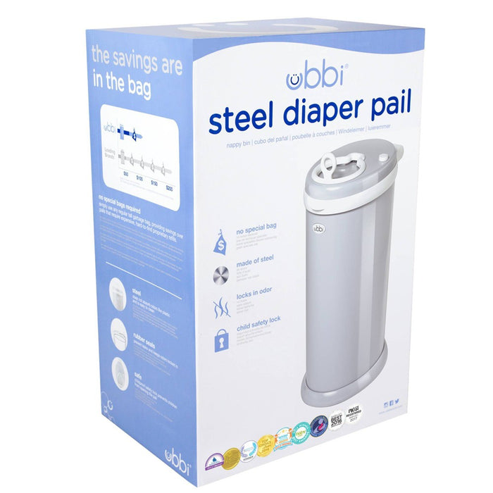 Ubbi Steel Diaper Pail - Grey (LOCAL PICKUP ONLY)