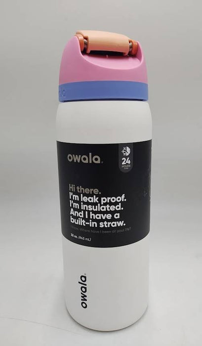 Owala Free Sip 32oz Stainless Steel Water Bottle - Sleek READ DESCRIPTION