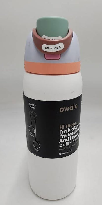 Owala Free Sip 32oz Stainless Steel Water Bottle - Sleek READ DESCRIPTION