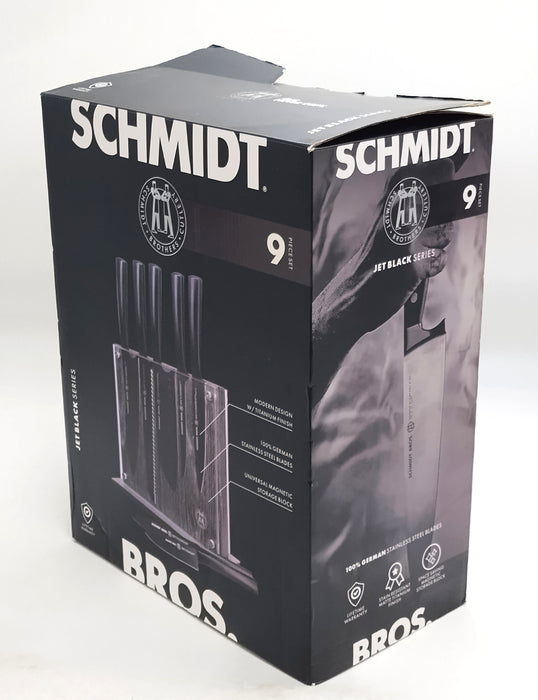 Schmidt Brothers Cutlery 9pc Jet Black Series Knife Block Set *SEE DETAILS*