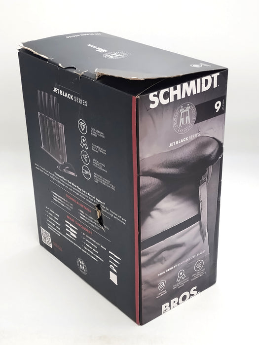 Schmidt Brothers Cutlery 9pc Jet Black Series Knife Block Set *SEE DETAILS*