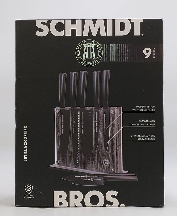 Schmidt Brothers Cutlery 9pc Jet Black Series Knife Block Set *SEE DETAILS*