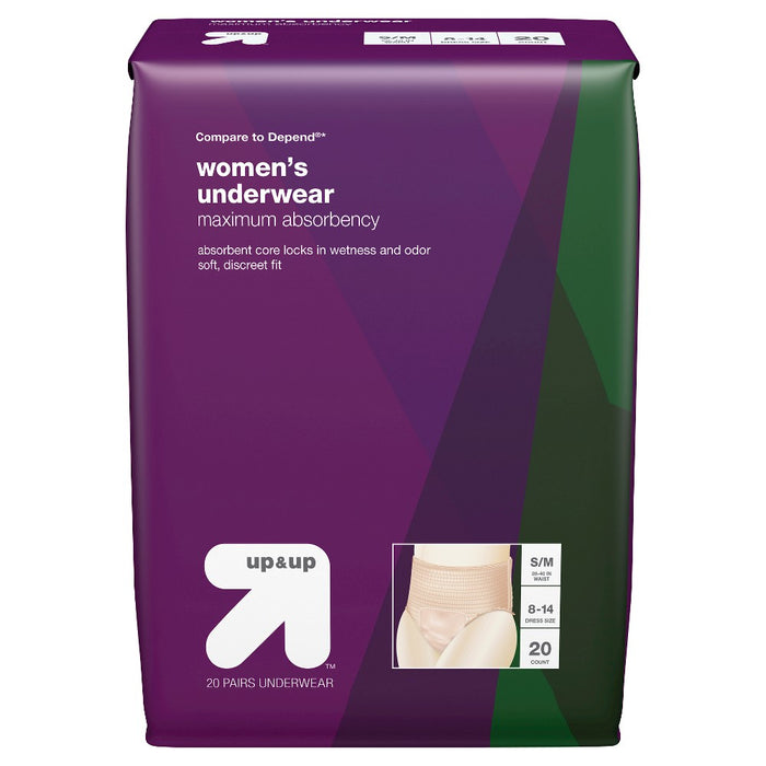 Women's Incontinence Underwear - Small/Medium - 20ct - Up&Up&