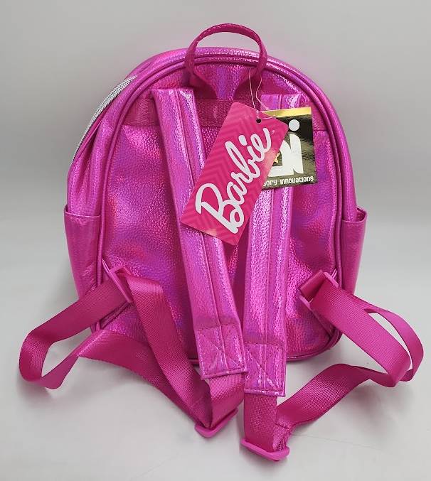 Barbie Iconic Vegan Leather Cosplay Mini Backpack Purse, 10.5 Inch, Barbie Pink