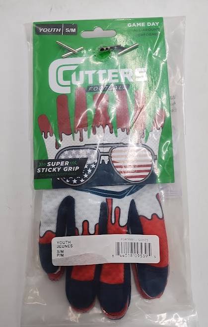 Cutters Game Day Receiver Gloves Youth - Stars S/M
