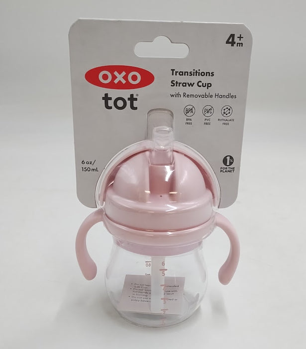 OXO 6oz Tot Transitions Straw Cup with Removable Handles - Blossom