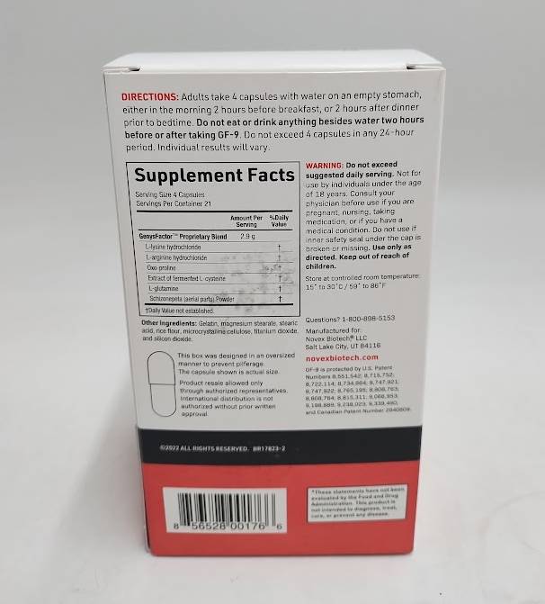 Novex Biotech GF-9 84 Capsules EXP 01/2026