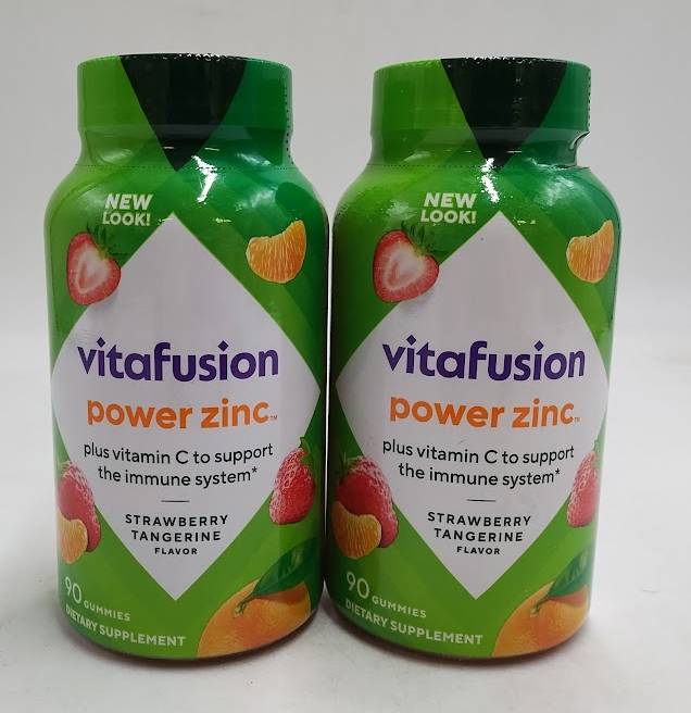 2 PACK!!! Vitafusion Power Zinc Gummy Vitamin Strawberry Tangerine EXP 03/2027