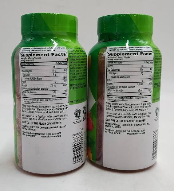 2 PACK!!! Vitafusion Power Zinc Gummy Vitamin Strawberry Tangerine EXP 03/2027