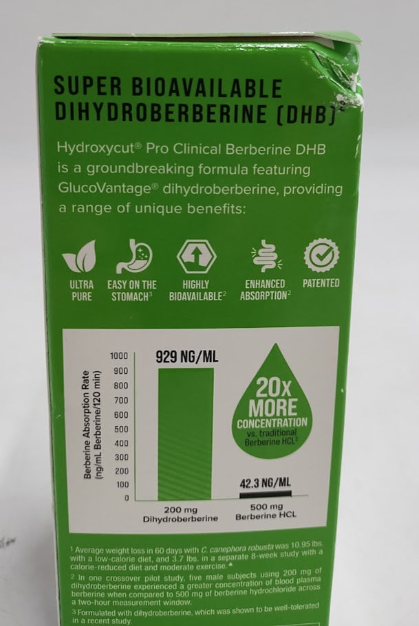 Hydroxycut Clinical Berberine DHB60 Capsules - Enhanced Absorption - 30 Servings EXP: 07/2027  AFTER