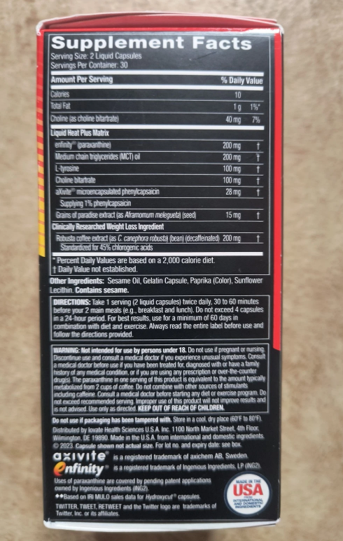 Hydroxycut, Dietary Supplement Hardcore Liquid Heat, 60Ct EXP: 11/27